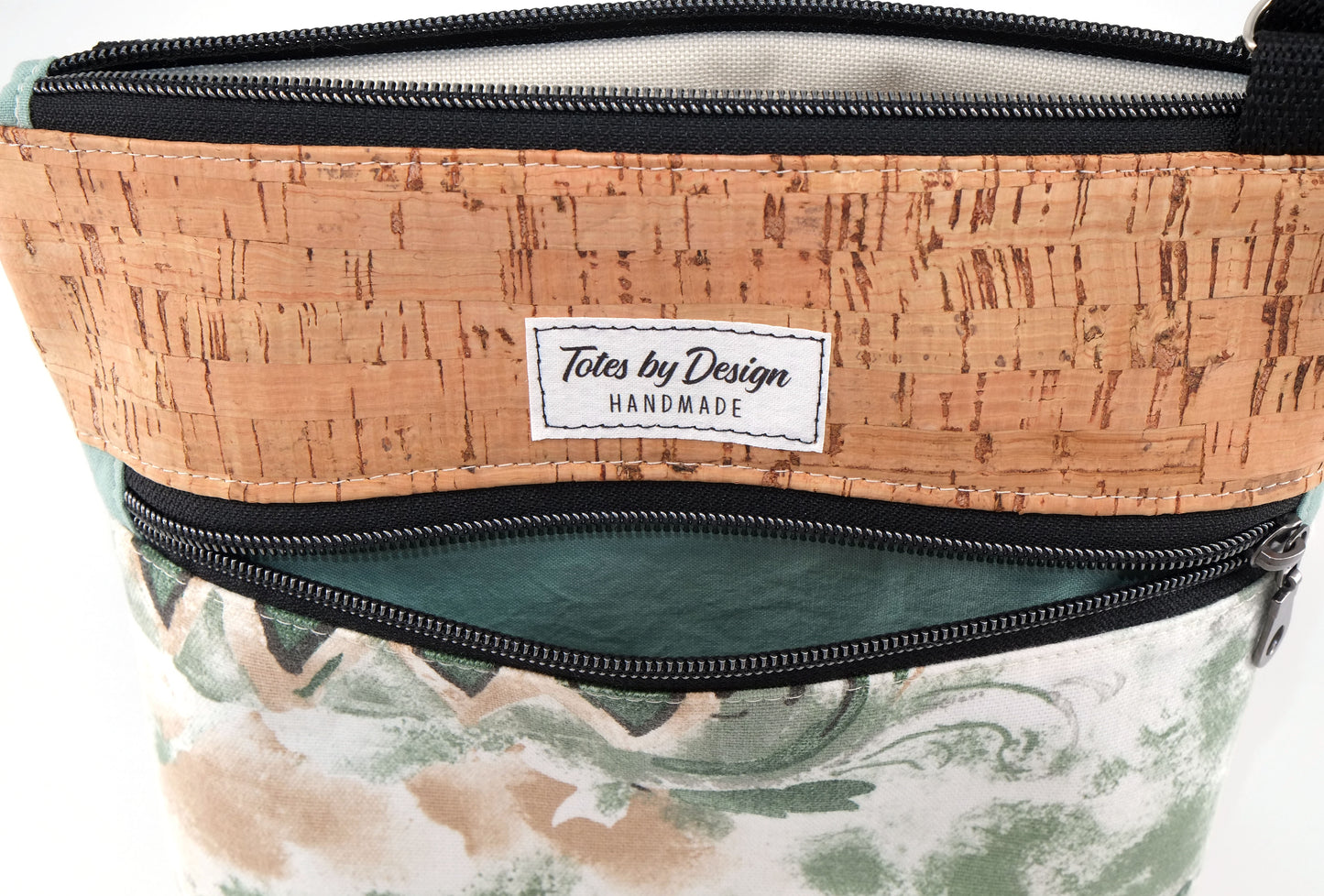 Koda Cross Body Bag - Green Swirl Geometric Print